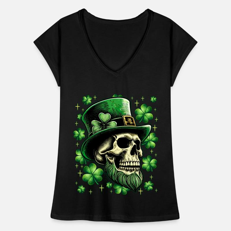 St. Patrick's Day Irish Skull Women's Vintage T-Shirt