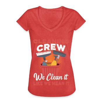 Cleaning Crew - Frauen Vintage T-Shirt - Rot meliert - Vorne - Danielle (179cm)