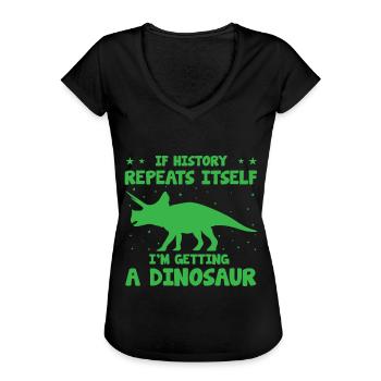 Dinosaurier Dino Prähistorische Zukunft - Frauen Vintage T-Shirt - Schwarz - Vorne - Danielle (179cm)