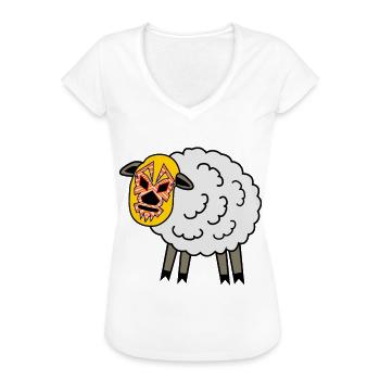 Lucha Libre Lutte Moutonne - T-shirt vintage Femme - noir - Devant - Danielle (179cm)