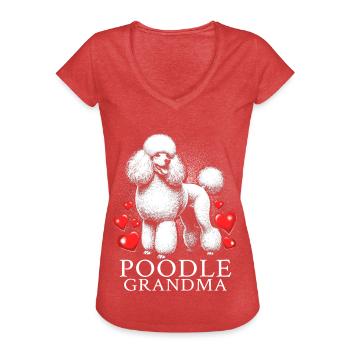 Poodle Grandma - Frauen Vintage T-Shirt - Rot meliert - Vorne - Danielle (179cm)