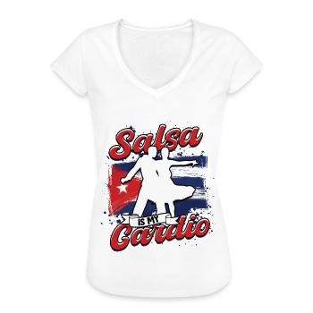 Salsa Is My Cardio Salsero Salsera - Frauen Vintage T-Shirt - Schwarz - Vorne - Danielle (179cm)