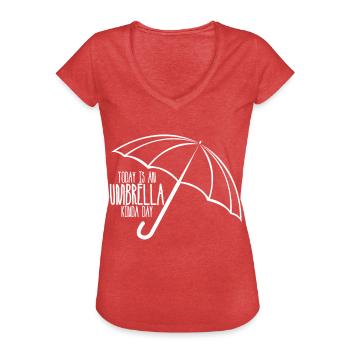 Parapluies Parapluies - T-shirt vintage Femme - rouge chiné - Devant - Danielle (179cm)