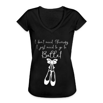 Ballerina Shoes Ballet Dancer - Frauen Vintage T-Shirt - Schwarz - Vorne - Danielle (179cm)