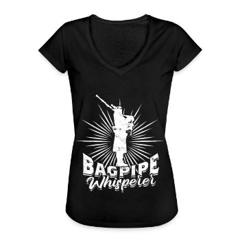 Dudelsack Sackpfeife Bagpipe Whisperer - Frauen Vintage T-Shirt - Schwarz - Vorne - Danielle (179cm)