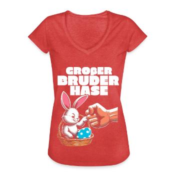 Big Brother Bunny - Women's Vintage T-Shirt - heather red - Front - Danielle (179cm)