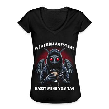 If you get up early, you hate more of the day - Women's Vintage T-Shirt - black - Front - Danielle (179cm)
