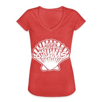 Clams Clam Seashell - Women's Vintage T-Shirt - heather red - Front - Danielle (179cm)