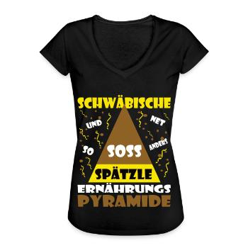 Swabian food pyramid - Women's Vintage T-Shirt - black - Front - Danielle (179cm)