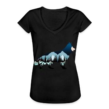 German Shepherd Dogs White Shepherd Dog - Frauen Vintage T-Shirt - Schwarz - Vorne - Danielle (179cm)