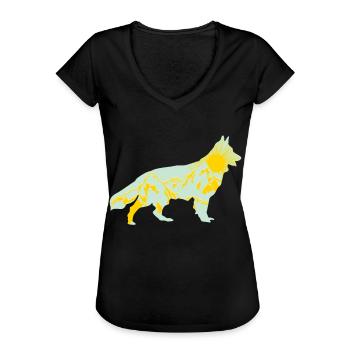 Chien de berger blanc Montagnes Extérieur - T-shirt vintage Femme - noir - Devant