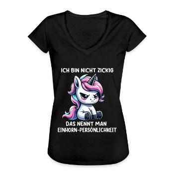 Einhorn Persönlichkeit Sarkastischer Spruch - Frauen Vintage T-Shirt - Schwarz - Vorne - Danielle (179cm)