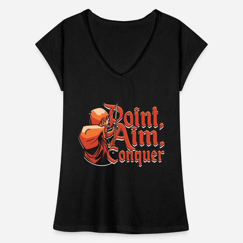 Bogenschießen Bogenschütze Point, aim, conquer Frauen Vintage T-Shirt