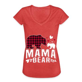 Mama Bear - Frauen Vintage T-Shirt - Rot meliert - Vorne - Danielle (179cm)