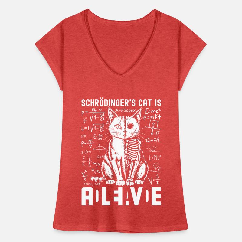 Le chat de Schrödinger mort et vif T-shirt vintage Femme