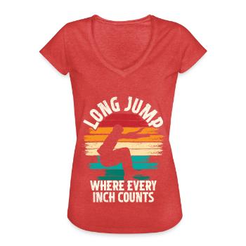 Weitsprung Weitspringen - Frauen Vintage T-Shirt - Rot meliert - Vorne - Danielle (179cm)