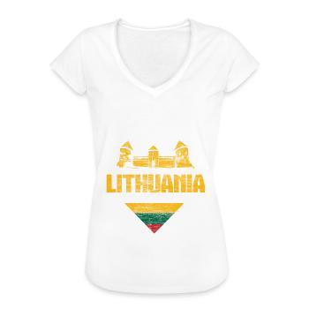 Litauen Vilnius Europa - Frauen Vintage T-Shirt - Schwarz - Vorne - Danielle (179cm)