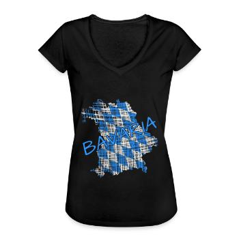 Bavaria Bayern - Frauen Vintage T-Shirt - Schwarz - Vorne - Danielle (179cm)
