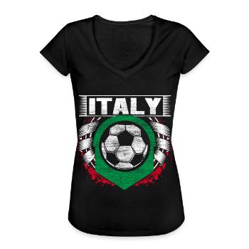 Italien Fußball Italy Ball - Frauen Vintage T-Shirt - Schwarz - Vorne - Danielle (179cm)