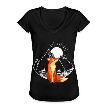 Renard Renard Renard Amateur de renards Chemise Idée cadeau - T-shirt vintage Femme - noir - Devant