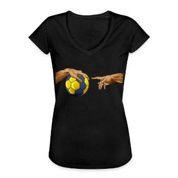 Handball Michelangelo Hand Ball - Women's Vintage T-Shirt - black - Front - Danielle (179cm)