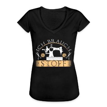 Nähen Handarbeit Schneider - Frauen Vintage T-Shirt - Schwarz - Vorne - Danielle (179cm)
