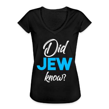 Jew Jude Jüdisch - Frauen Vintage T-Shirt - Schwarz - Vorne - Danielle (179cm)
