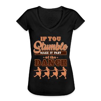 Line dancing, line dancing boots - Women's Vintage T-Shirt - black - Front - Danielle (179cm)