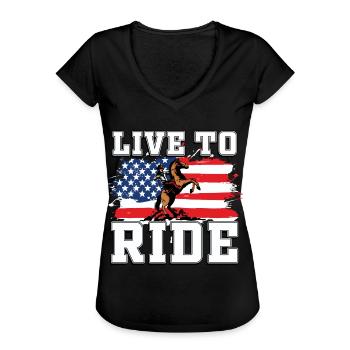 Western riding - Women's Vintage T-Shirt - black - Front - Danielle (179cm)