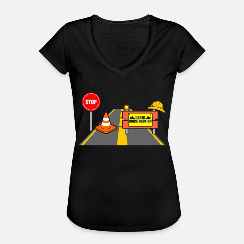 construction site - Women's Vintage T-Shirt - black