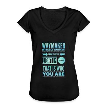 Waymaker & Christliche Geschenke Way Maker Jesus - Frauen Vintage T-Shirt - Schwarz - Vorne - Danielle (179cm)