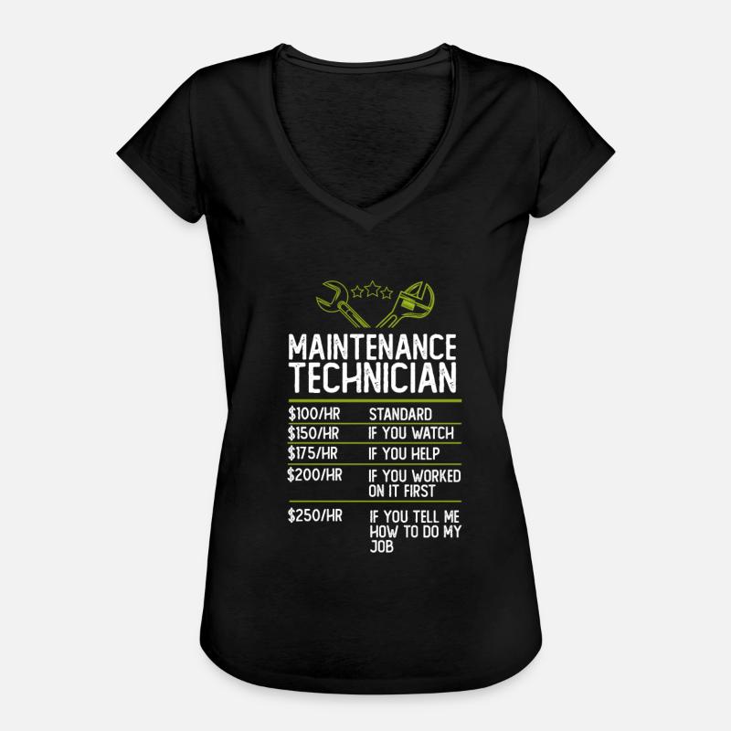 Maintenance Technician Technician Gift Gift Idea - Women's Vintage T-Shirt - black