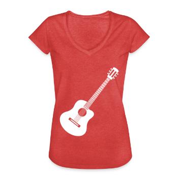 guitar - Women's Vintage T-Shirt - heather red - Front - Danielle (179cm)