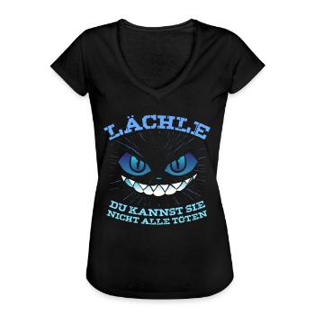 Lächle Du Kannst Sie Nicht Alle Töten - Frauen Vintage T-Shirt - Schwarz - Vorne