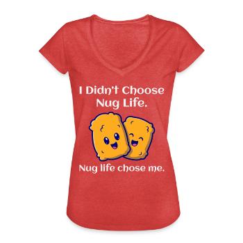 Chicken Nuggets Fast Food Lustiger Spruch - Frauen Vintage T-Shirt - Rot meliert - Vorne - Danielle (179cm)