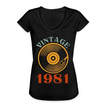 41 Geburtstag Jahrgang 1981 - Frauen Vintage T-Shirt - Schwarz - Vorne - Danielle (179cm)