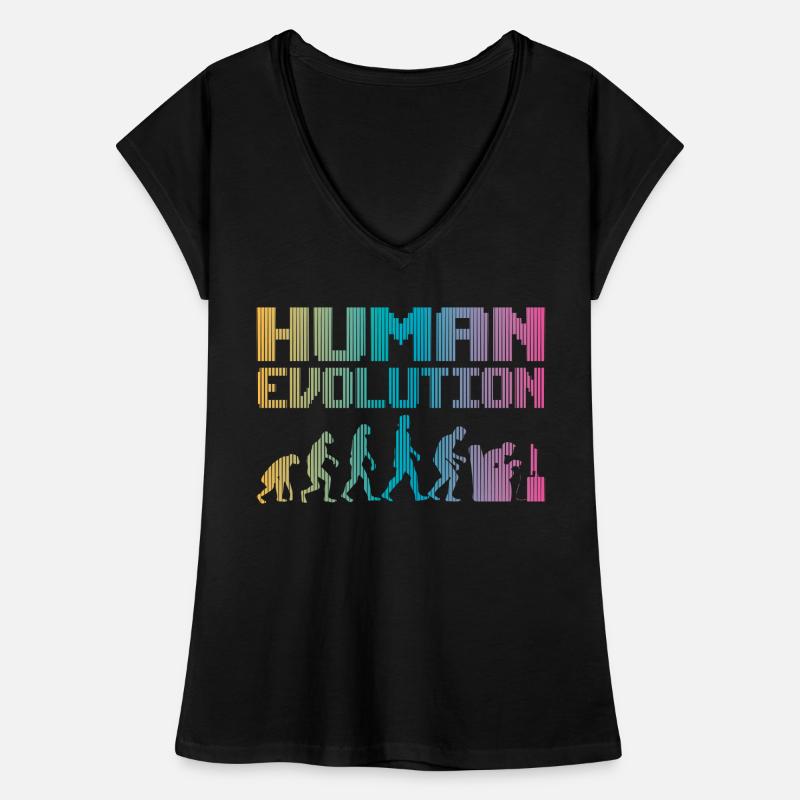 Gaming Human Evolution Player Gamer Video Game Women's Vintage T-Shirt