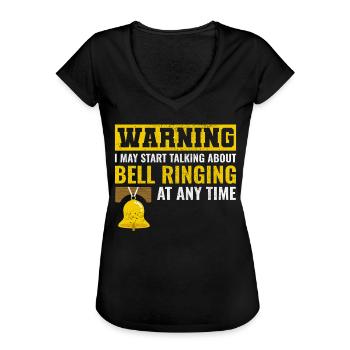 Bell Ringer Ringing Collector Campanologist Funny - Women's Vintage T-Shirt - black - Front