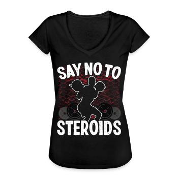 Strongman Non Aux Stéroïdes Gym Fitness Musculation - T-shirt vintage Femme - noir - Devant - Danielle (179cm)