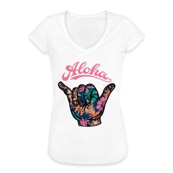 2 Aloha Shaka - Frauen Vintage T-Shirt - Schwarz - Vorne - Danielle (179cm)