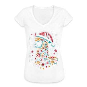 Weihnachtslama: Frohes Fest - Frauen Vintage T-Shirt - Anthrazit - Vorne - Danielle (179cm)