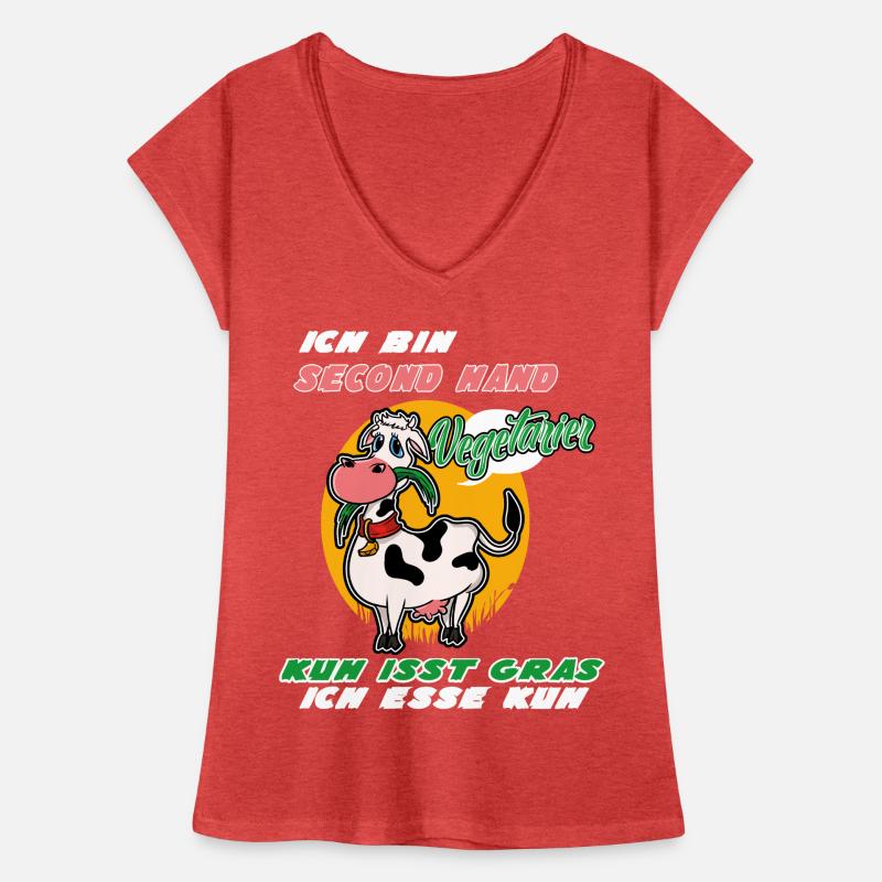 Ich Bin Second Hand Vegetarier Kuh Isst Gras Frauen Vintage T-Shirt