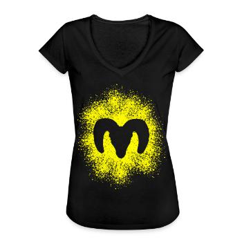Mouflon d’Amérique - T-shirt vintage Femme - noir - Devant - Danielle (179cm)