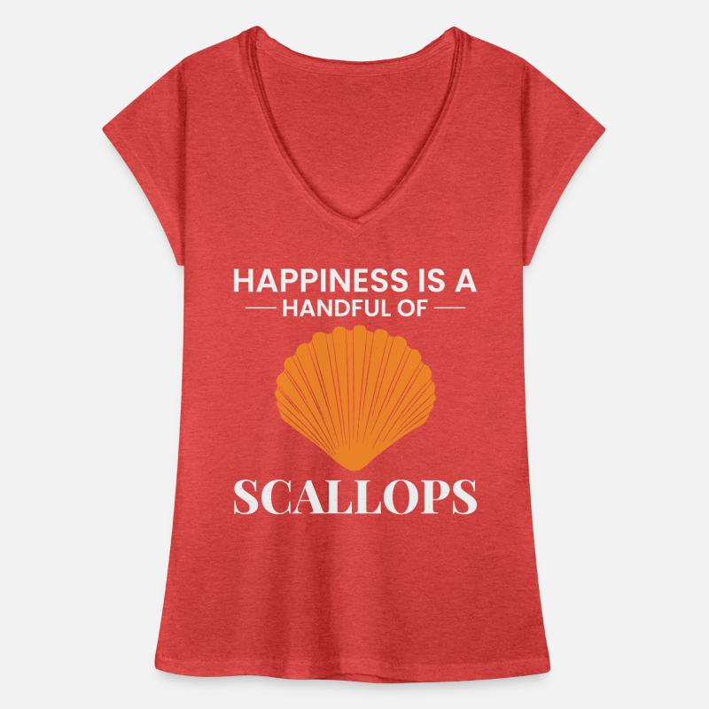 Scallop Seashells Collector Beachcomber Shellfish Women's Vintage T-Shirt