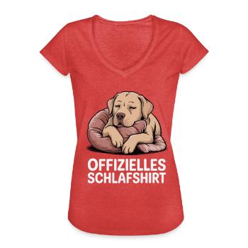 Offizielles Schlafshirt Labbi - Frauen Vintage T-Shirt - Rot meliert - Vorne - Danielle (179cm)
