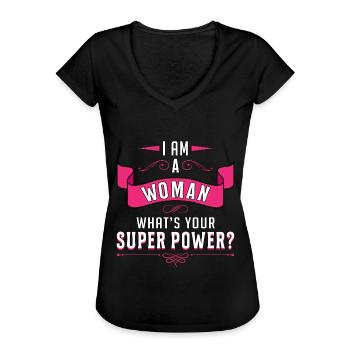 Weltfrauentag Frauentag Frauenpower Geschenkidee - Frauen Vintage T-Shirt - Schwarz - Vorne - Danielle (179cm)