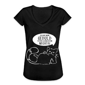 Ich habe meine Geduld testen lassen bin negativ - Frauen Vintage T-Shirt - Schwarz - Vorne - Danielle (179cm)