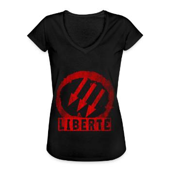 ANTIFA LIBERTÉ FREEDOM - Women's Vintage T-Shirt - black - Front - Danielle (179cm)