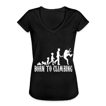 Cadeau d'escalade bébé naissance évolution évolution bébé - T-shirt vintage Femme - noir - Devant - Danielle (179cm)