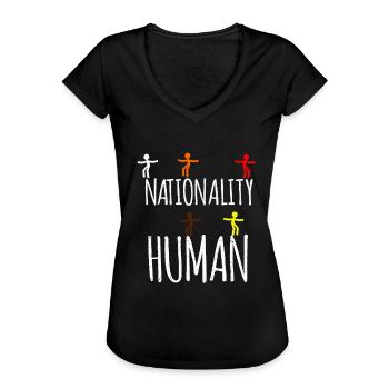 Gegen Rassismus - Frauen Vintage T-Shirt - Schwarz - Vorne